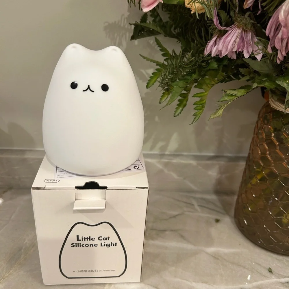 ✨Cute Cat Night Light silicone Baby Nursery Nightlight, Color Changing ✨✨